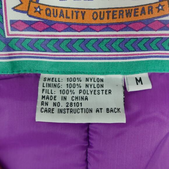 American High Snow Jacket Womens SZ M Retro 70's Colorblocked Outerwear Ski - Picture 5 of 9